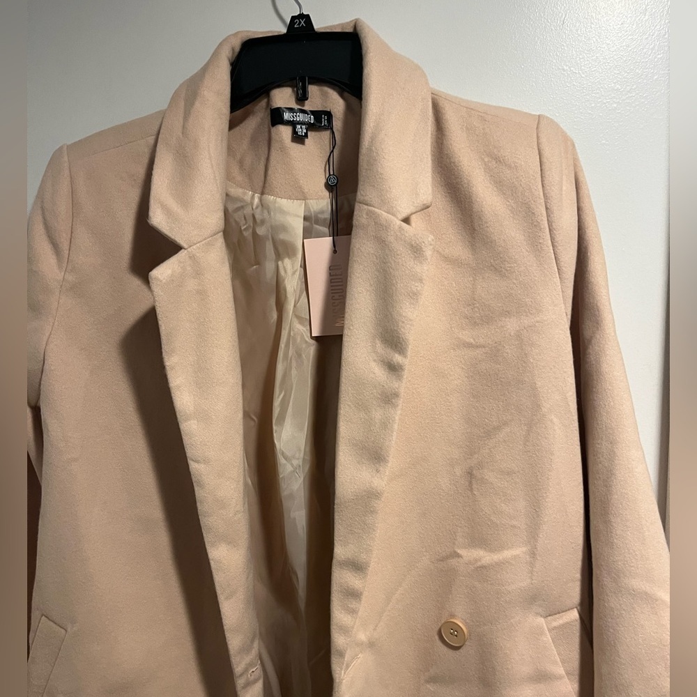 NWT Missguided Oversized Jacket for Women Tan color Size 6 - Picture 6 of 9